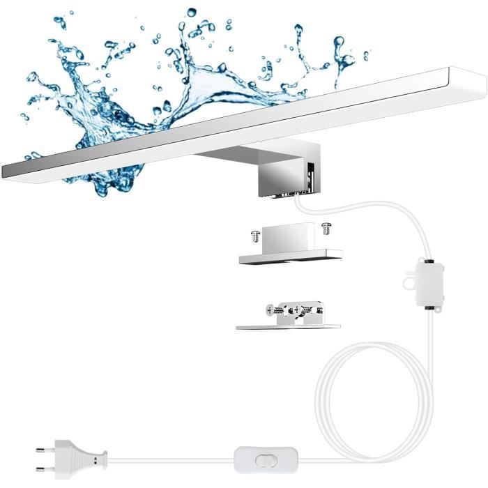 Aogled LED miroir salle de bain 6500K blanc froid étanche miroir