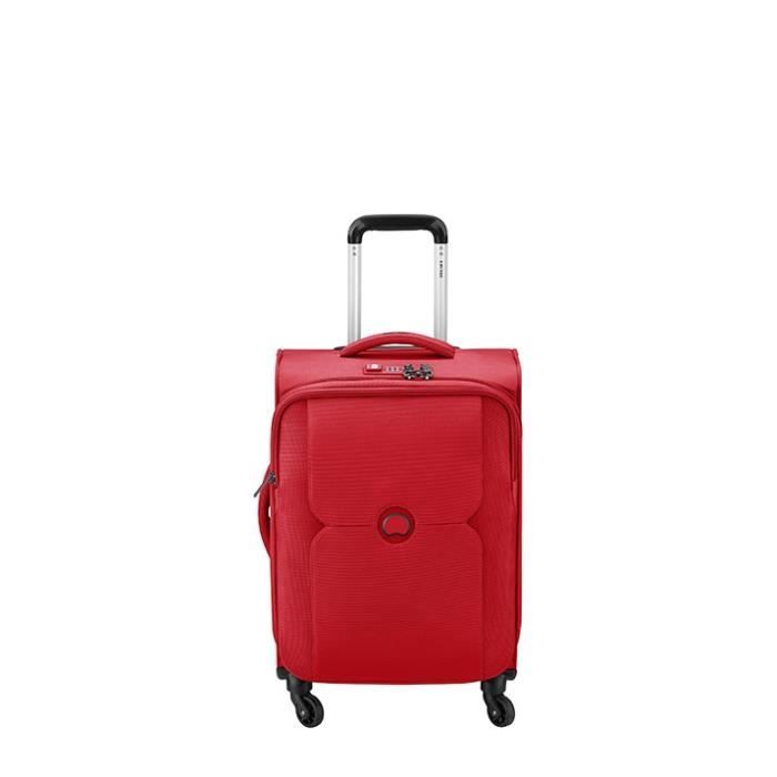 Valise Cabine De Voyage Rouge Sac Souple Bagages Low Cost Bagagerie Avec Trolley
