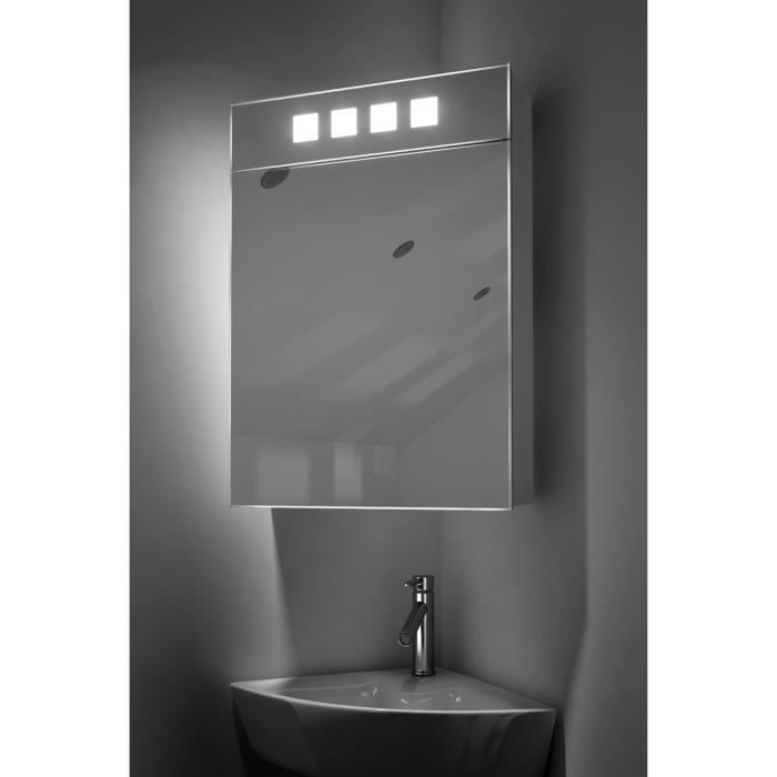 Miroir Armoire D Angle Diego Avec Prise Rasoir Et Capteur K147