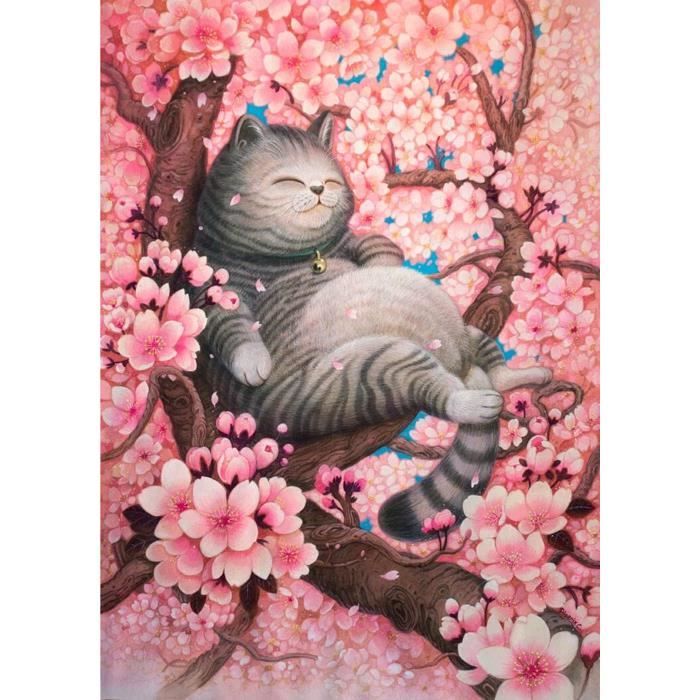 Reofrey DIY Fleurs De Cerisier Diamond Painting Adulte, Paysage 5D