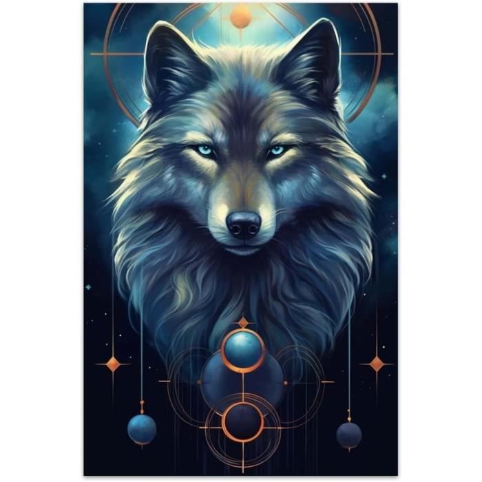 Loup Dans Les Montagnes Illustration Vectorielle En Style Plat Sur Fond