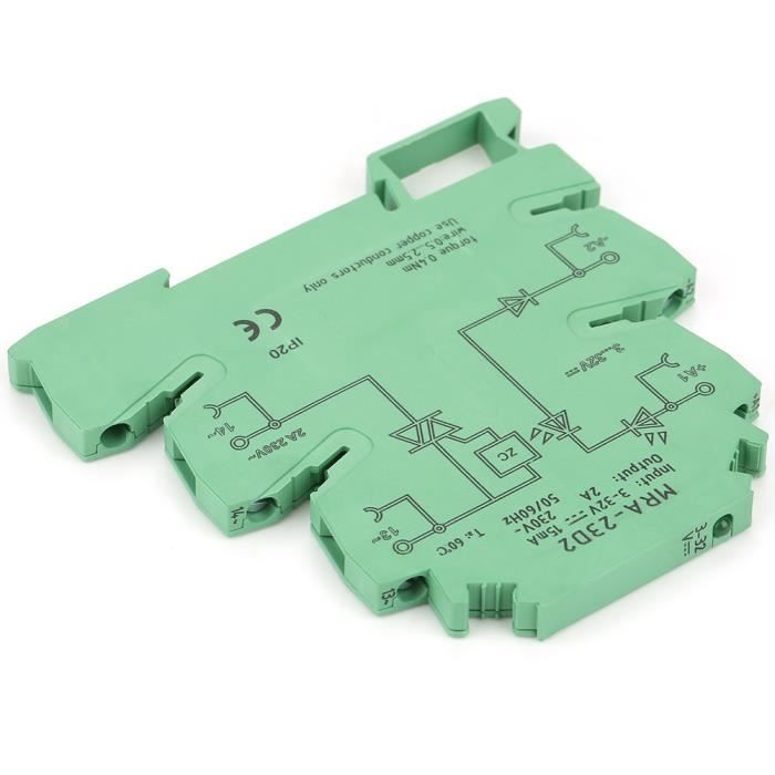 Adaptateur Relais Semi-conducteur SSR - Clip Fixation Rail DIN 35 Mm, Monophasé Solide