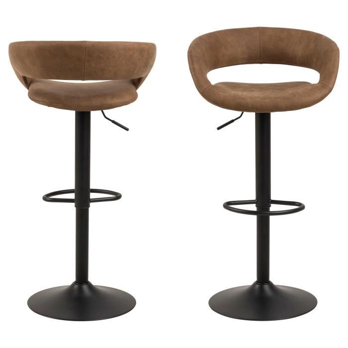 chaises de bar - emob - dusty - réglable en hauteur - brun - contemporain