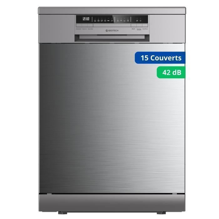 Lave-Vaisselle Schneider 15 Couverts - Noir - Moteur Inverter - 42dB - Turbo Séchage