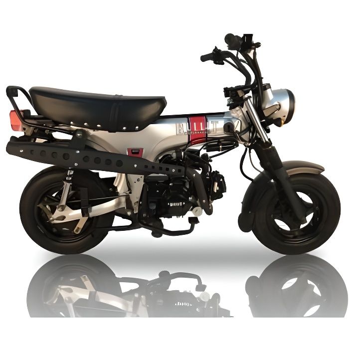 Moto DAX Bullit Heritage 50cc - Sans montage et mise en route - Argent - Moto homologuée route