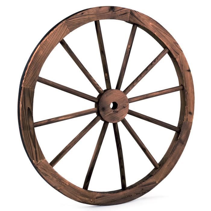 GIANTEX Roue Vintage en Bois,Roue Suspendue en Bois,Materiau