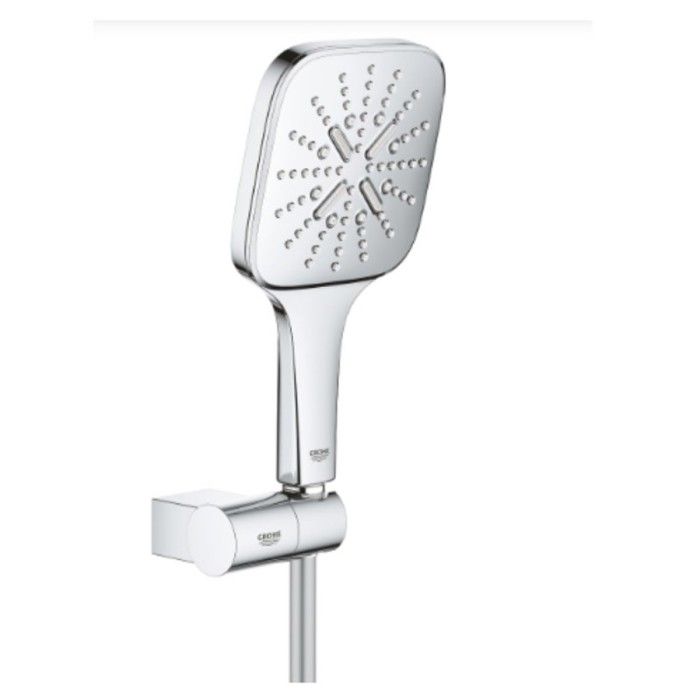 Grohe Rainshower Smartactive 130 Cube Douchette à main avec support mural + Flexible 1,5m, (26588000)