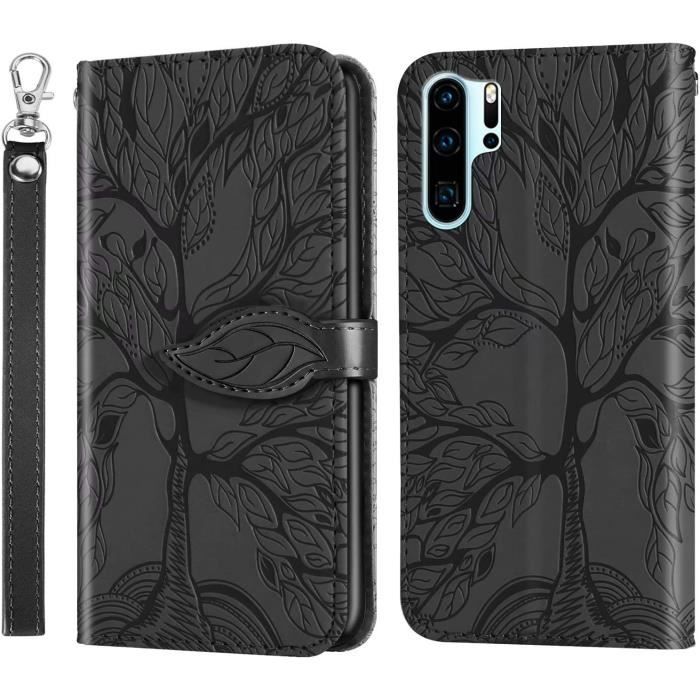 Coque Contour Silicone Et Plastique Housse Etui Mat Avec Support Pour Huawei P30 Pro Noir 44098
