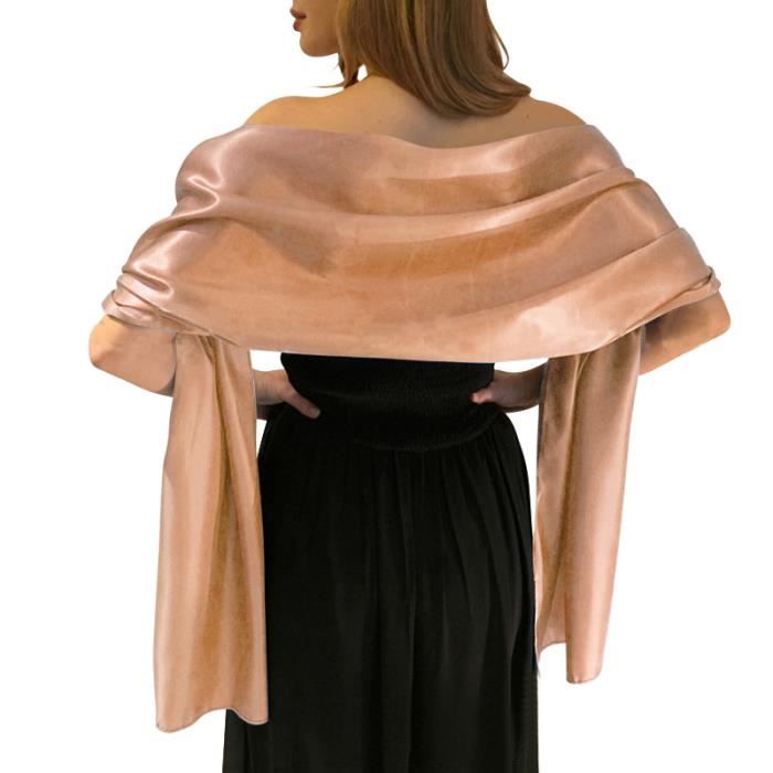 Echarpe Chale Etole En Satin Femme Longue Elegant Pour Ceremonies