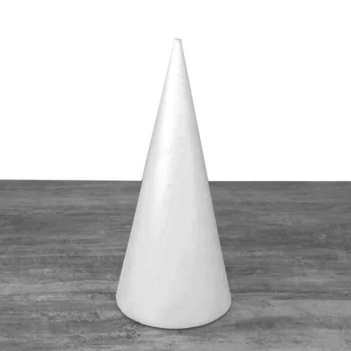 Cône En Polystyrène 2 Parties - Hauteur 60cm, Base 27cm - Pour Présentation Macarons, Choux à La Crème