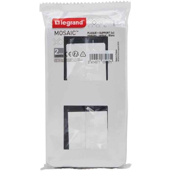 LEGRAND - Mosaic support à vis 2x2 modules vert blanc