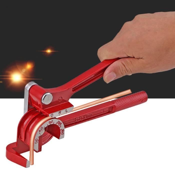 Cintreuse de tuyaux manuelle 3-en-1 6mm 8mm 10mm Outils de plomberie Outil /à main en alliage daluminium Tuyau de cuivre Cintreuse-Rouge-1 taille