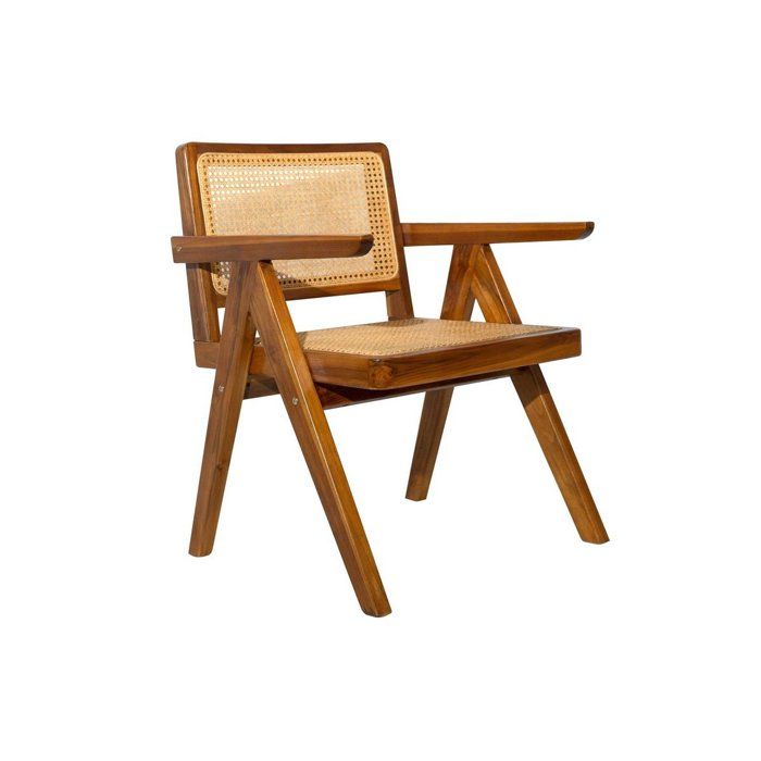 Miliboo - Chaise vintage en bois teck massif et cannage rotin JANNIE Miliboo - Chaise vintage en bois teck massif et cannage rotin JANNIE