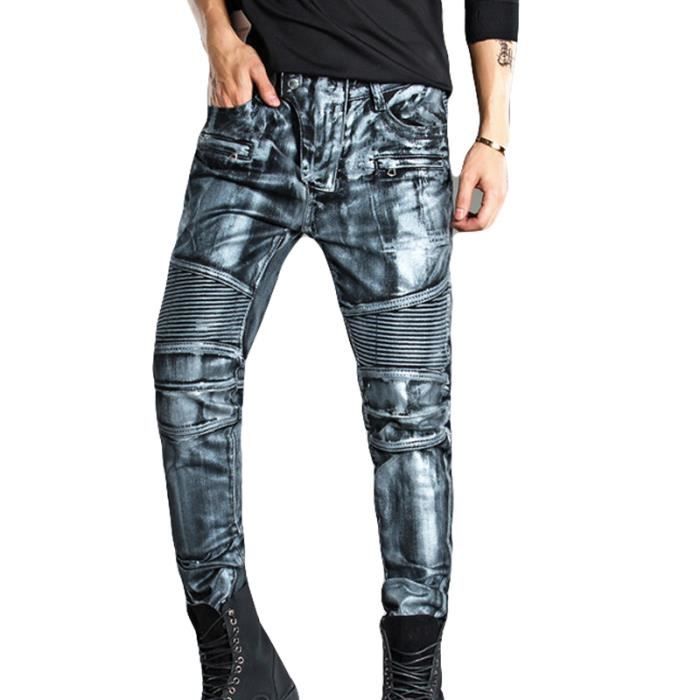 Jeans Homme Jeans 2018 S S Jeans retro mode Jeans Hommes Gris