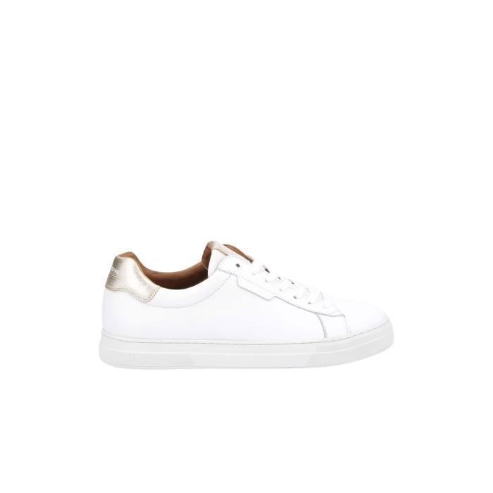 Schmoove Baskets Schmoove - Spark Clay - Blanc/Beige - Femme - Cuir perforé et brillant - Lacets