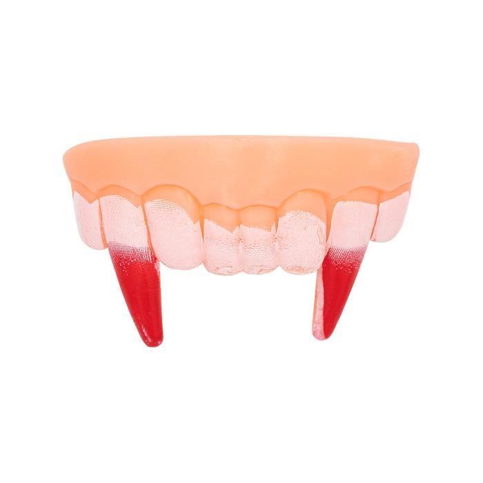 2 Paires De Dents De Vampire + 6 Capuchons Rouges - Accessoire Costume Halloween, Fête Déguisée, Pour Enfants Et Adultes (effet Sanglant)