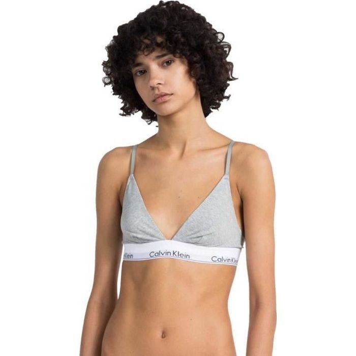 Vetements femme Vetements Interieurs Calvin Klein Modern Cotton Triangle Unlined Gris Cdiscount Sport