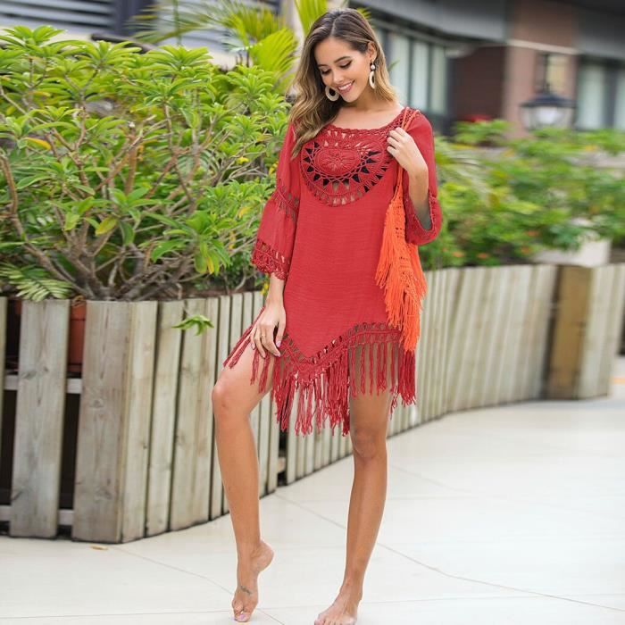 Robe,Cover Up pour les maillots de bain, ample, ajouré, avec des ...