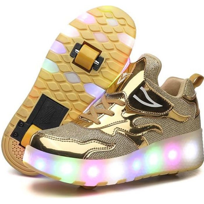 Chaussures à Roulettes LED Srder - Rechargeables USB, 7 Couleurs | Pour Enfants Garçons Et Filles