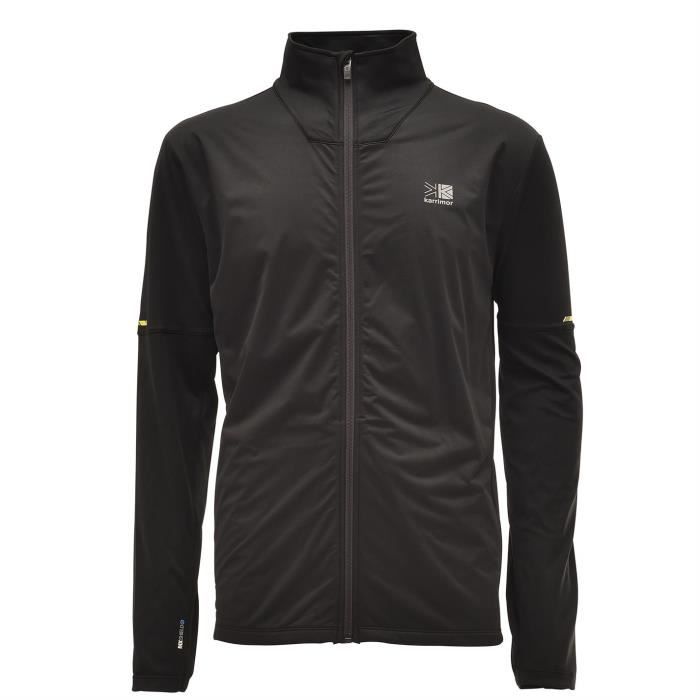 Veste Cycliste Karrimor Homme Noir/Verte Taille S - Softshell Légère Avec Poches Zippées