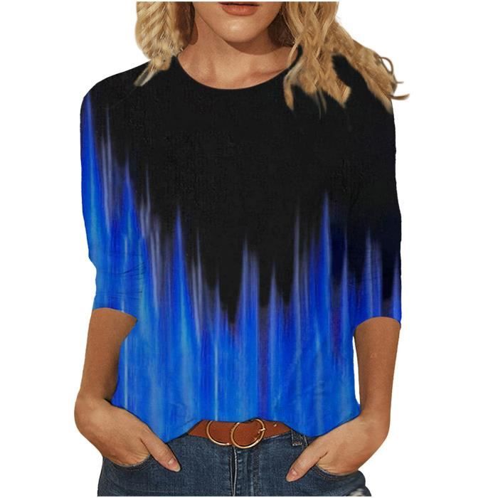 T-shirt Femme Col Bateau Manches 3/4 Amazon Essentials - Coton Modal Élastique Coupe Ajustée