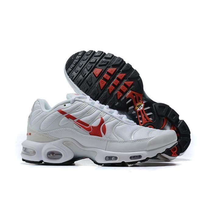 Baskets Nike Air Max TXT Plus TN Homme Chaussures EntraÃ®nement de Sport Blanc Rouge Blanc rouge 