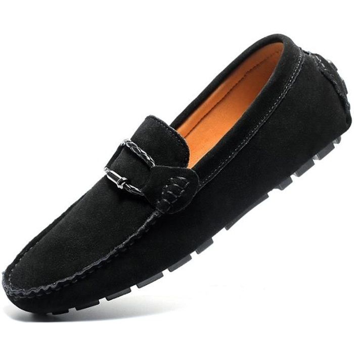 Chaussure daim noir homme discount