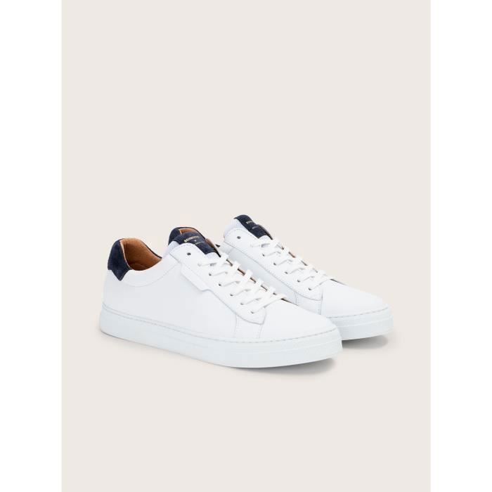 Schmoove Baskets Schmoove Spark Clay - Blanc/Azul - 44 - Homme - Cuir - Lacets