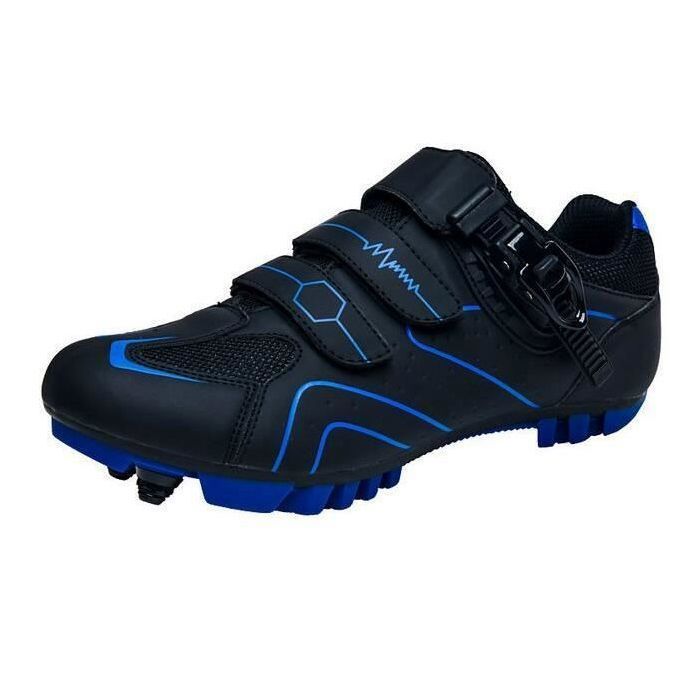 Chaussures Vélo Homme JINDING 568 - Route et VTT - Respirantes et Résistantes à l'abrasion - Bleu