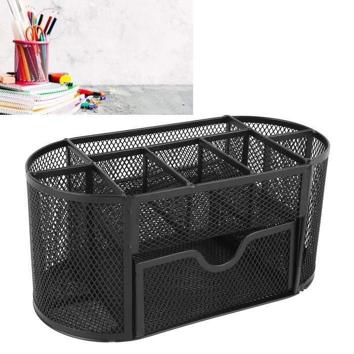 Porte-stylo Mural En Métal Maille - Organisateur De Bureau Avec Crochets - Pour Maison, école, Bureau