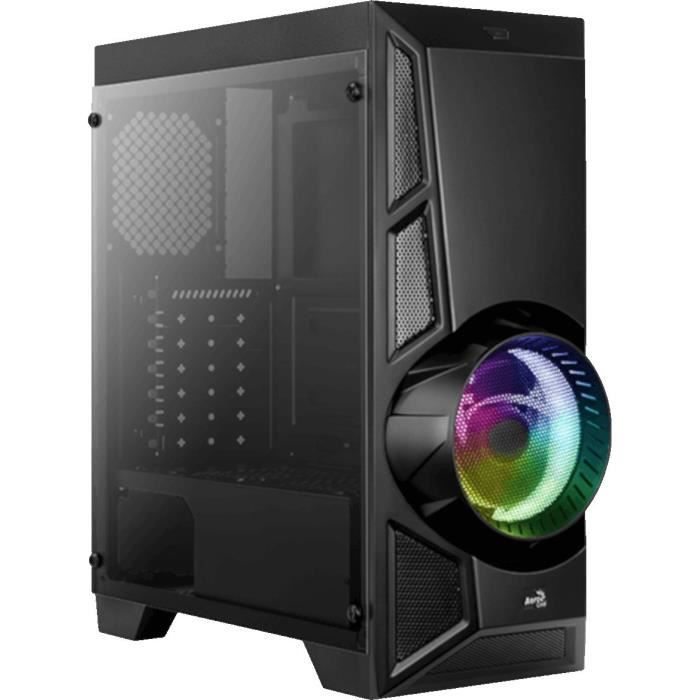 AEROCOOL AeroEngine (RGB) Noir TG (Verre trempé) – Boîtier sans alimentation – Format ATX
