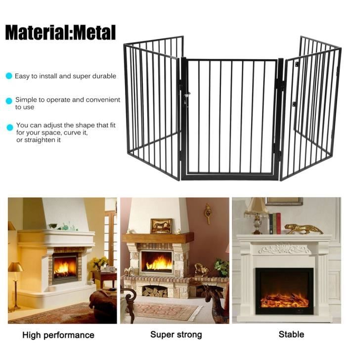 Barriere De Securite Avec Porte Grille De Cheminee Dimension 300cm Protection Pour Enfants Bebe Escaliers Poele Insert Cdiscount Puericulture Eveil Bebe