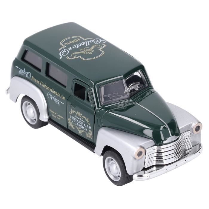 Voiture Miniature Vintage En Alliage – Modèle Haute Simulation Avec Lumière Et Son, Pile Incluse, Blanc 16,5 Cm
