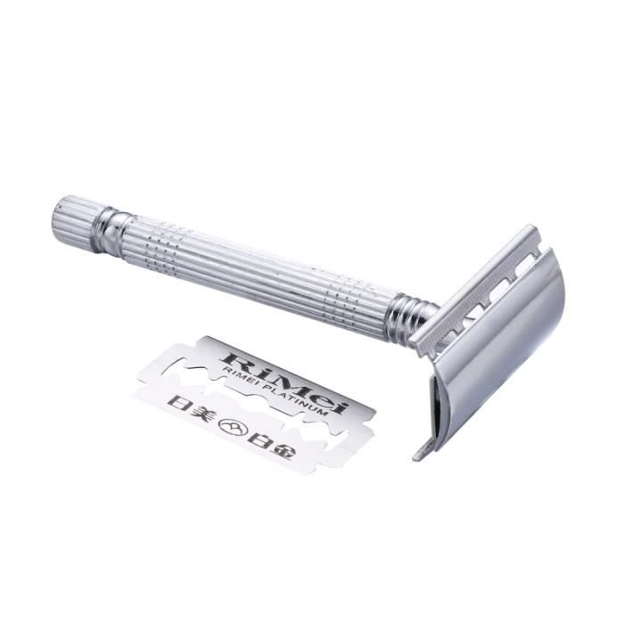 Rasoir Manuel à Double Lame + Manche-Argent RASOIR MECANIQUE - COUPE ...