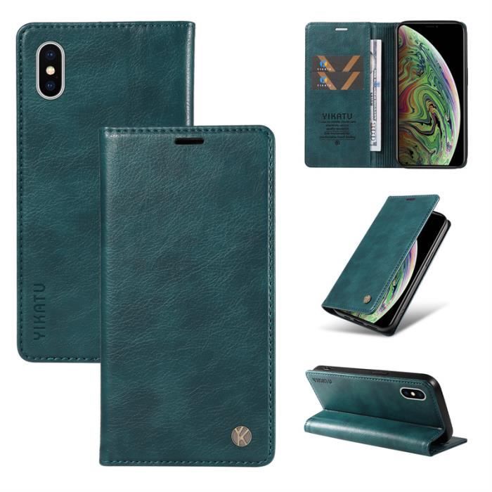 Étui Portefeuille Pour IPhone XR - Simili Cuir Marron, Motif Papillon - Neuf Avec Fentes Cartes