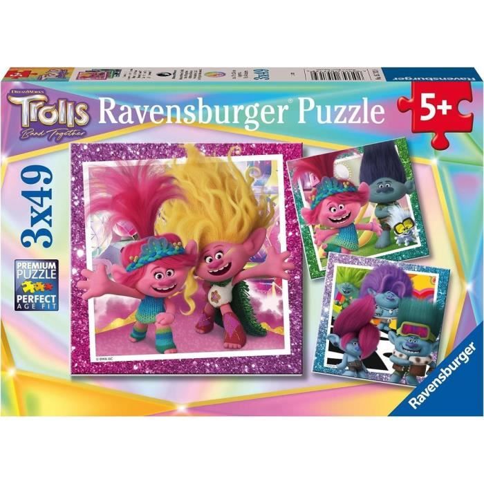 Ravensburger - puzzle enfant - puzzles 3x49 p - chase, marcus et