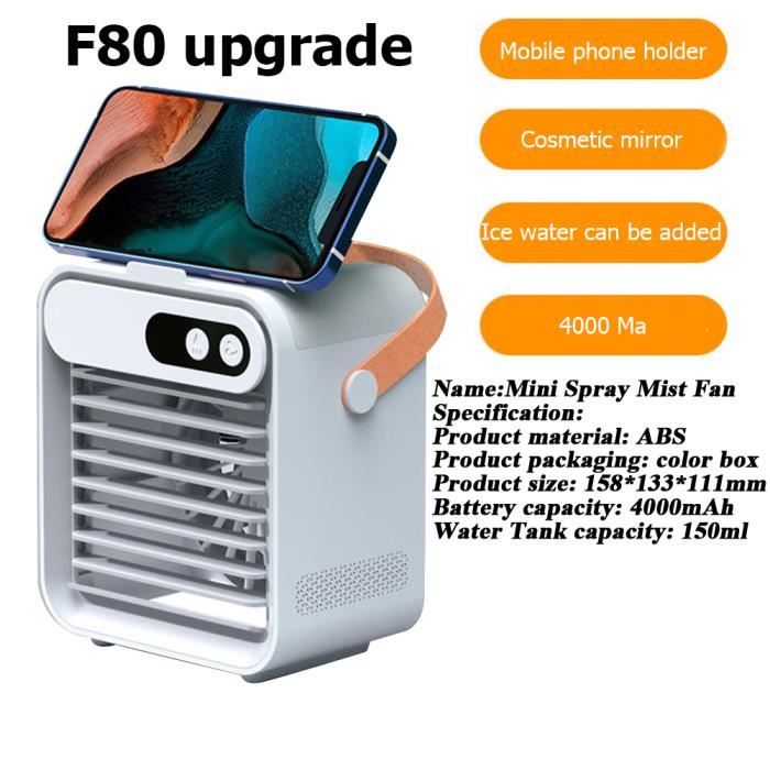 Ventilateur 3 En 1 Portable - Climatiseur, Humidificateur, LED - Blanc, Classe A++, Pour Maison/bureau