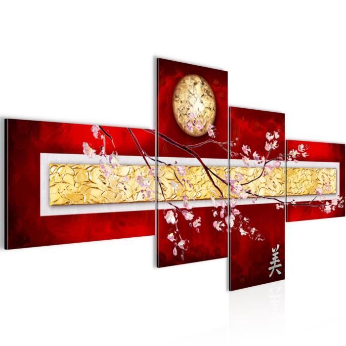 Image sur verre Tableau Abstrait art rouge blanc