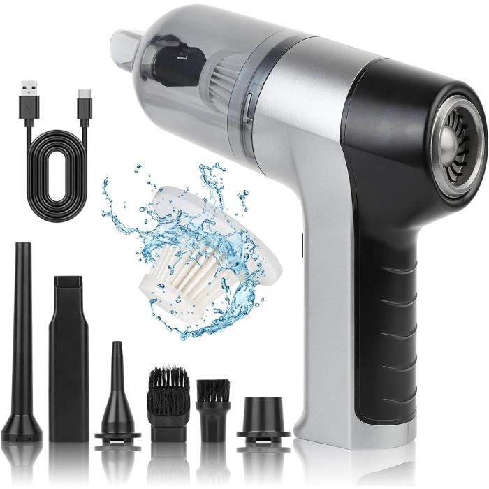 Aspirateur Portatif Sans Fil Pour Voiture - Puissant, écran LCD, Multi-buses, 360g