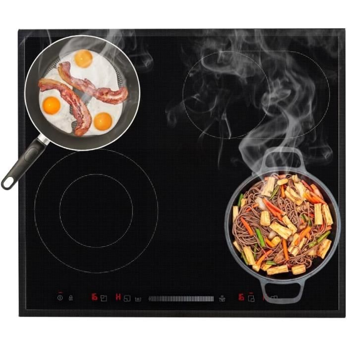 DarHaus Tapis protection plaque induction 60x52 cm Protege plaque tapis pour induction - noir - orange