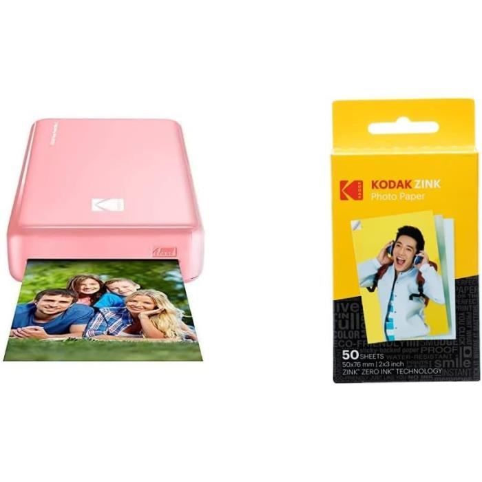 Imprimante Photo Mobile Barbie X Kodak Step Slim - Sans Encre, Autocollante, Bluetooth, Rose