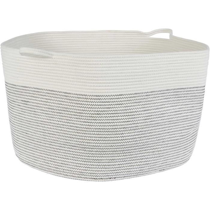 Panier à Linge Rond En Plastique Avec Poignées – Design Aéré, étanche, Pour Chambre, Bureau, Rangement Jouets
