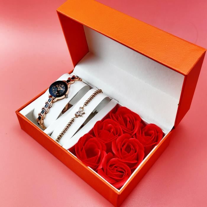 Coffret montre femme + bracelet + collier - gemme mode