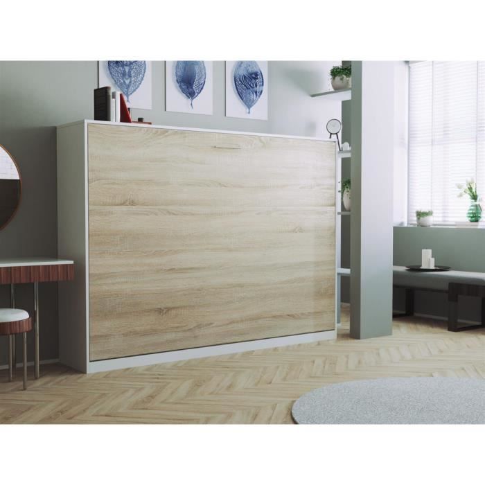 Smartbett Basic 140x200 Horizontal Blanc Chene Sonoma Avec