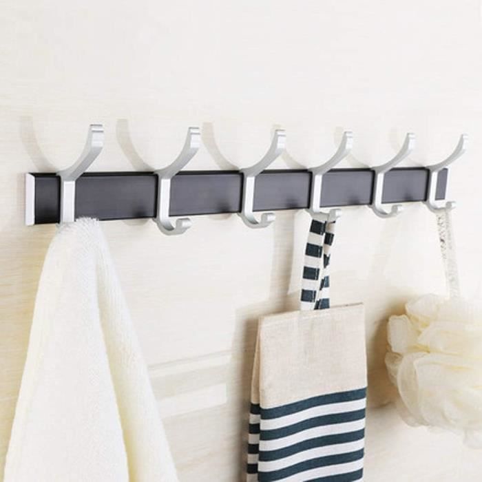 YXZN Porte Manteau Mural – Aluminium Patere Mural 4 Crochets