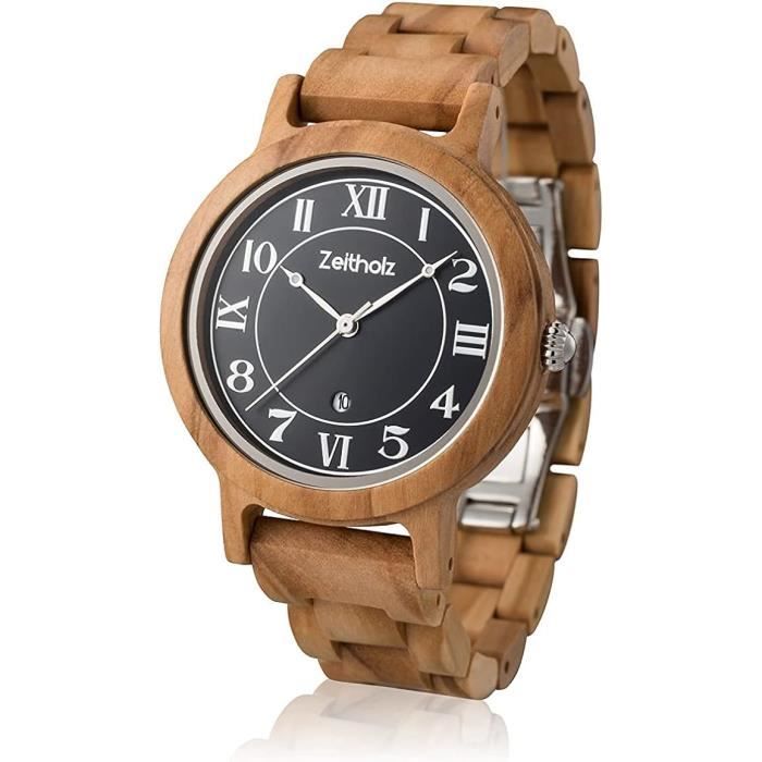 montre bois femme en bois d'olive
