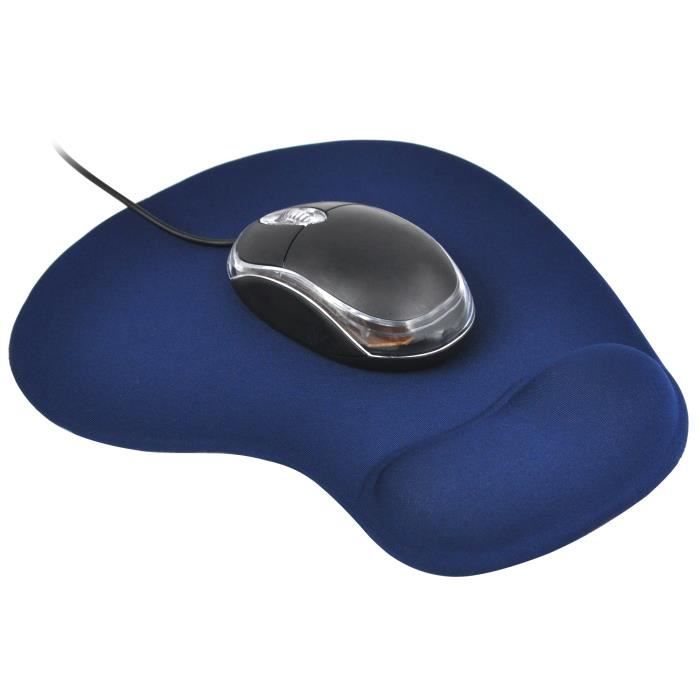TRIXES Tapis de souris avec repose-poignet en gel confort pour PC bleu foncé