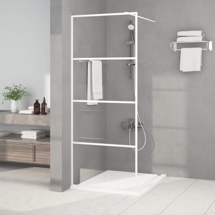 vidaXL Paroi de Douche Ecran Cloison Cabine de Douche Salle de Bain Intérieur Résistance aux Eclaboussures Blanc 80x195 cm 152140