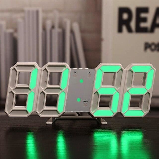 Horloge Numérique Rabattable Otufan - Mouvement à Quartz, Design Rétro Minimaliste (blanc, Pied Unique)