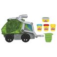 Camion poubelle Play-Doh Wheels - Play-Doh - Avec pâte à imitation ordures et 3 pots de pâte à modeler-1